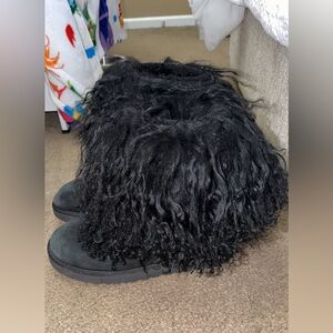 UGG Black Furry Winter Boots